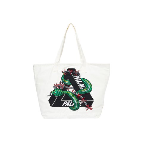 HESH DENIM TOTE BAG WHITE