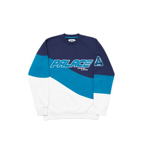 Palace SIGN DAS WAVER CREW NAVY / BLUE / WHITE - Colorway