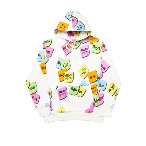 Palace PALAST MINUTE AOP HOOD WHITE - Colorway