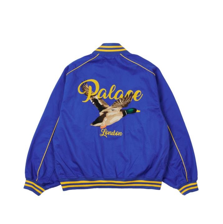 CHAIN STITCH BOMBER JACKET BLUE