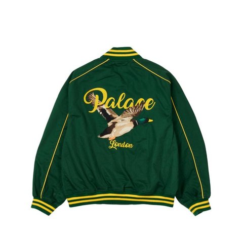 CHAIN STITCH BOMBER JACKET GREEN