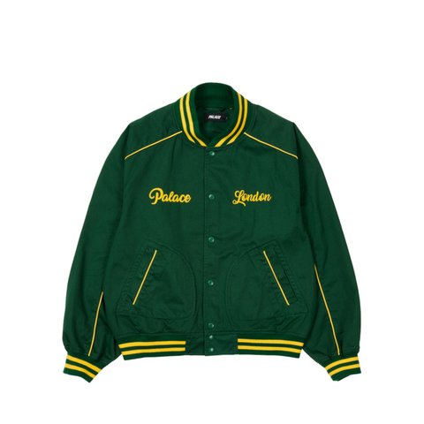 CHAIN STITCH BOMBER JACKET GREEN