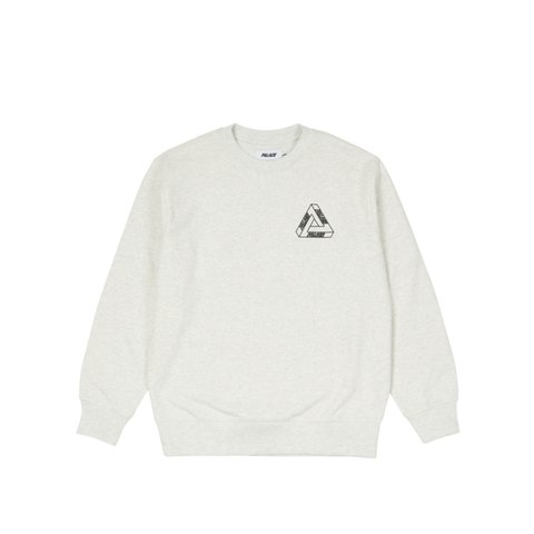 Palace OUTLINER MIT DESIGNER CREW LIGHT GREY MARL - Colorway
