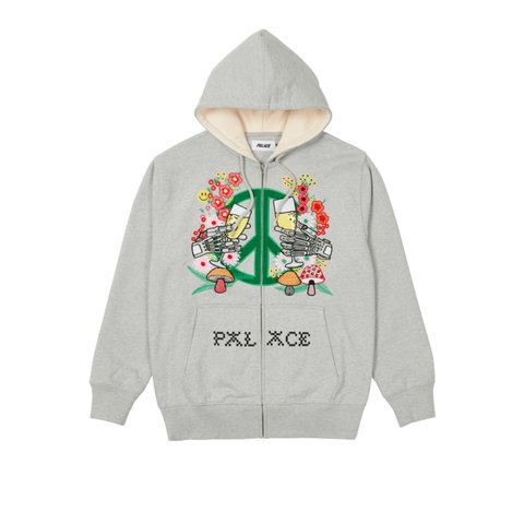 HIPPY SALUTE ZIP HOOD GREY MARL