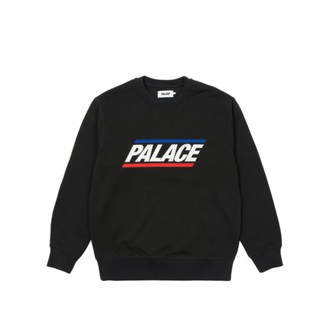 Palace BASICS LOGO CREW BLACK - Colorway