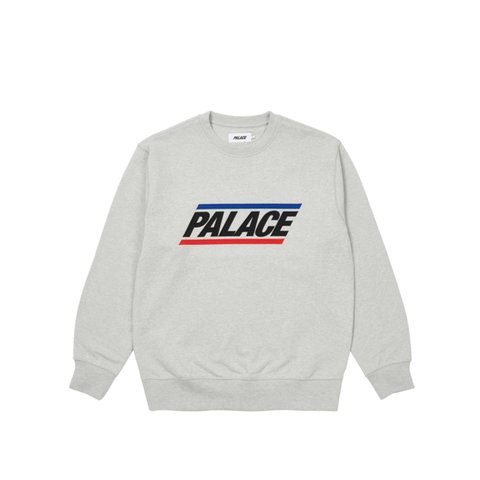 Palace BASICS LOGO CREW GREY MARL - Colorway