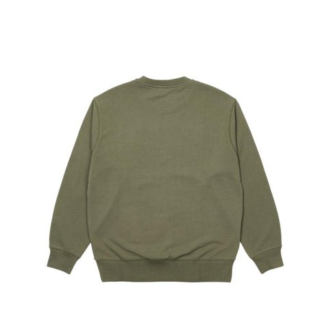 BASICS LOGO CREW OLIVE
