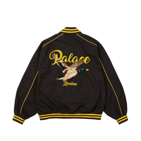 CHAIN STITCH BOMBER JACKET BLACK