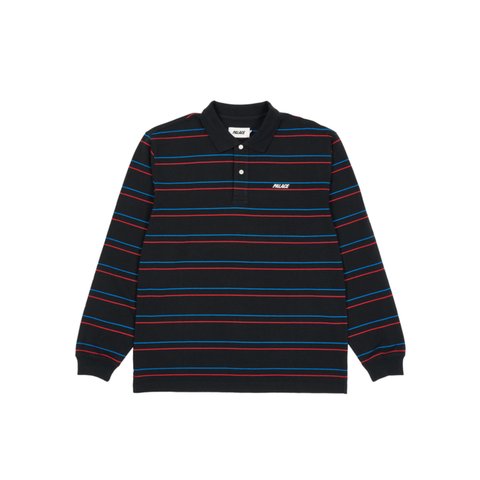 UNDERLINE LONGSLEEVE POLO BLACK