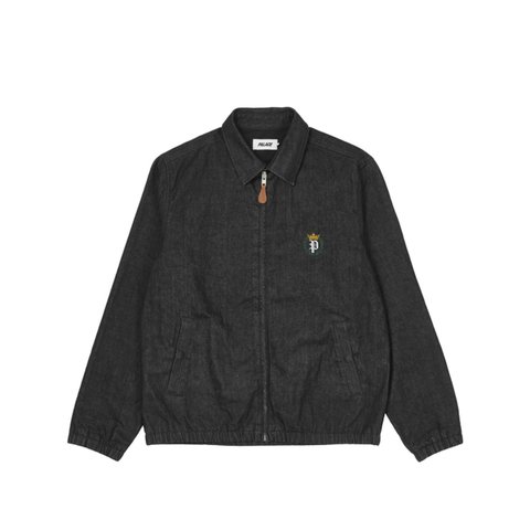 WASHED DENIM HARRINGTON BLACK