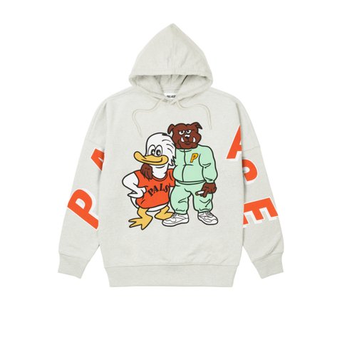 Palace DOG AND DUCK DROP SHOULDER HOOD GREY MARL - Colorway
