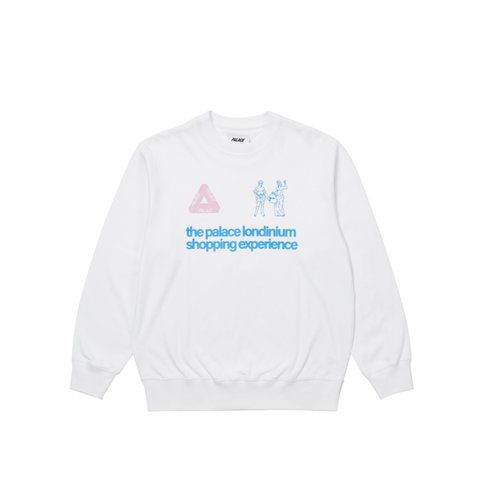 Palace SHOPPING EXPERIENCE CREW WHITE - Colorway
