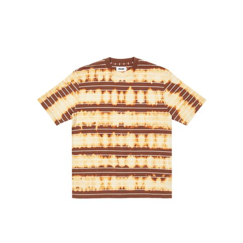 BLEACHED STRIPE T-SHIRT BROWN