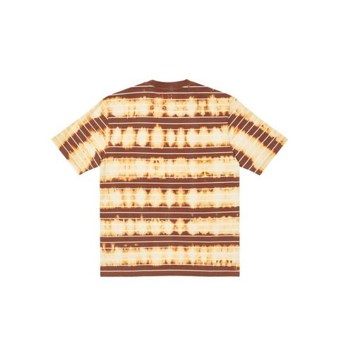 BLEACHED STRIPE T-SHIRT BROWN