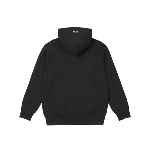 SLUB ZIG ZAG ZIP HOOD BLACK