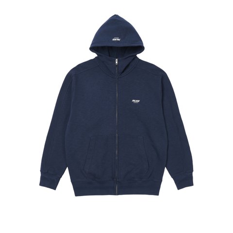 SLUB ZIG ZAG ZIP HOOD NAVY