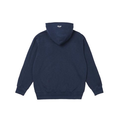 SLUB ZIG ZAG ZIP HOOD NAVY