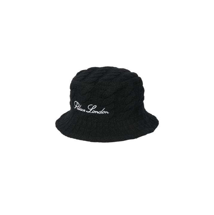 CABLE KNIT BUCKET HAT BLACK