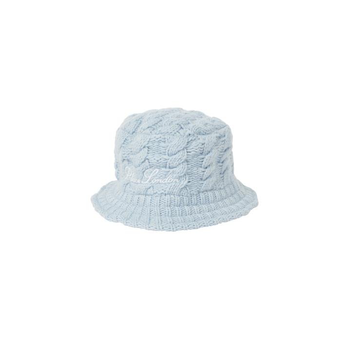 CABLE KNIT BUCKET HAT BABY BLUE