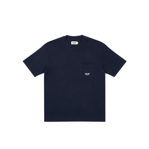 SLUB POCKET ZIG ZAG T-SHIRT NAVY