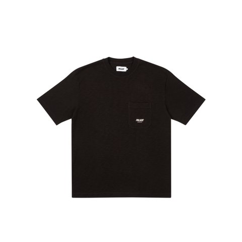SLUB POCKET ZIG ZAG T-SHIRT BLACK