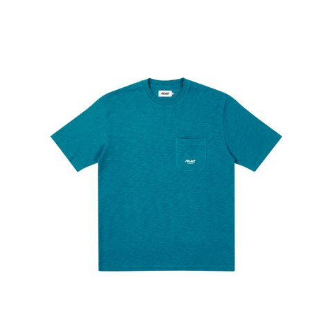 SLUB POCKET ZIG ZAG T-SHIRT TEAL