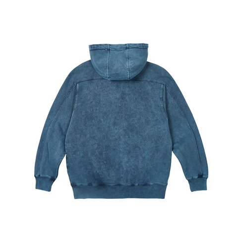 Palace WASHED TERRY 1/4 PLACKET HOOD NAVY - Colorway