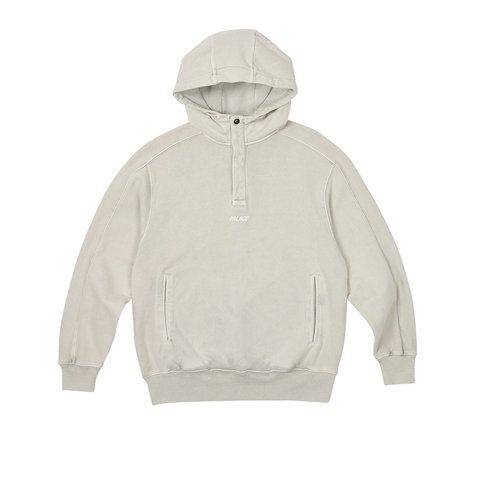 Palace WASHED TERRY 1/4 PLACKET HOOD SMOKE GREY