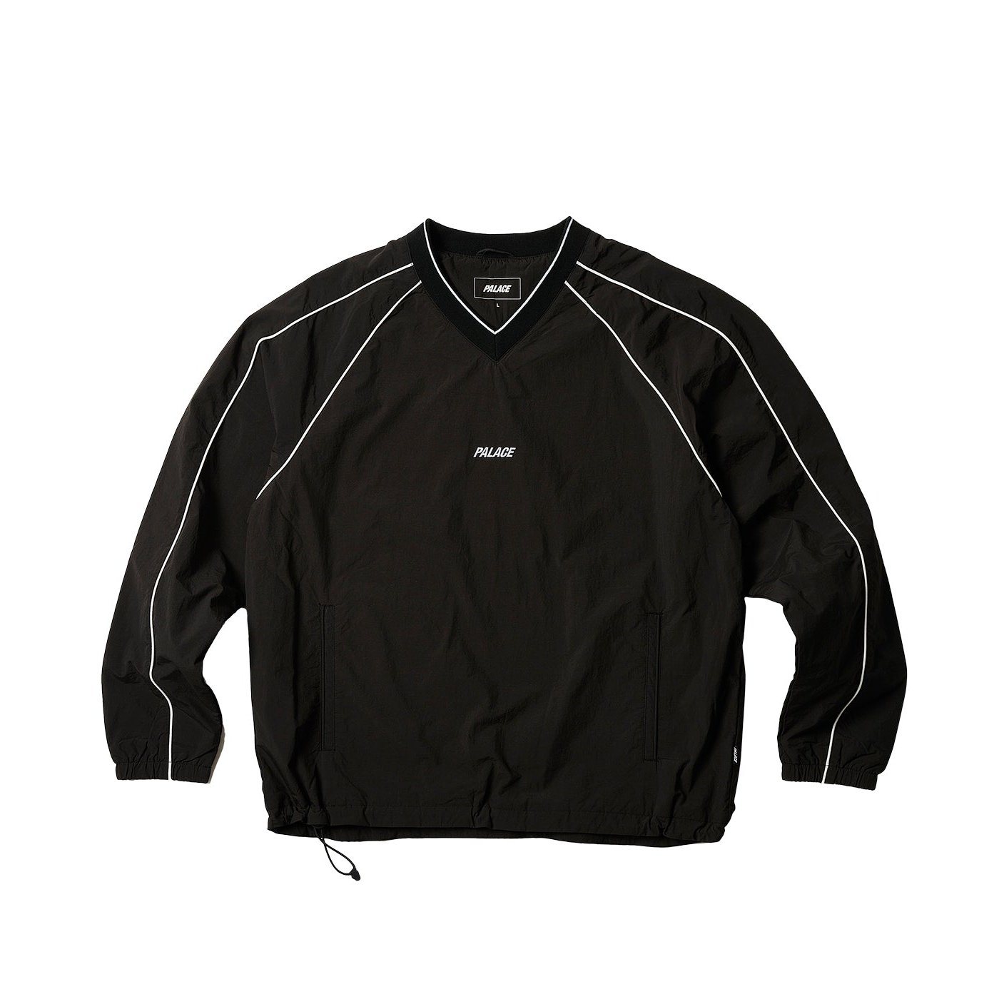 PIPED SHELL PULLOVER BLACK