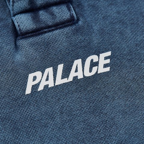 Palace WASHED TERRY 1/4 PLACKET HOOD NAVY - Colorway