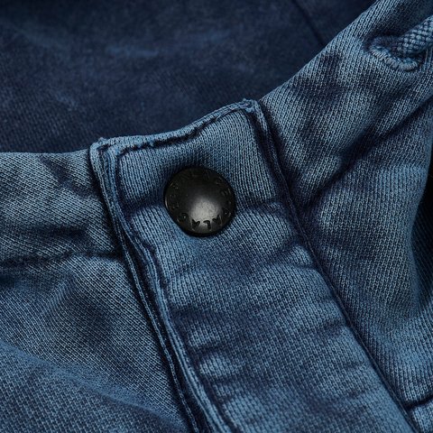 Palace WASHED TERRY 1/4 PLACKET HOOD NAVY - Colorway