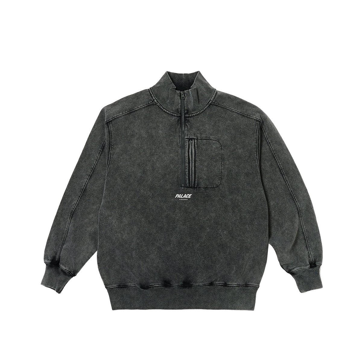 Palace WASHED TERRY 1/2 ZIP FUNNEL BLACK (Summer 2023) - €158.00