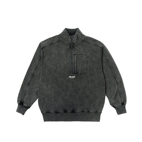 Palace WASHED TERRY 1/2 ZIP FUNNEL BLACK - €158.00