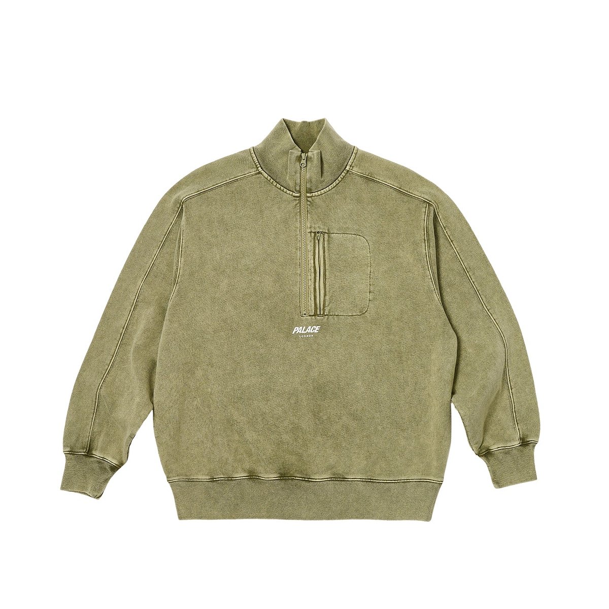 Palace WASHED TERRY 1/2 ZIP FUNNEL THE DEEP GREEN (Summer 2023) - €158.00