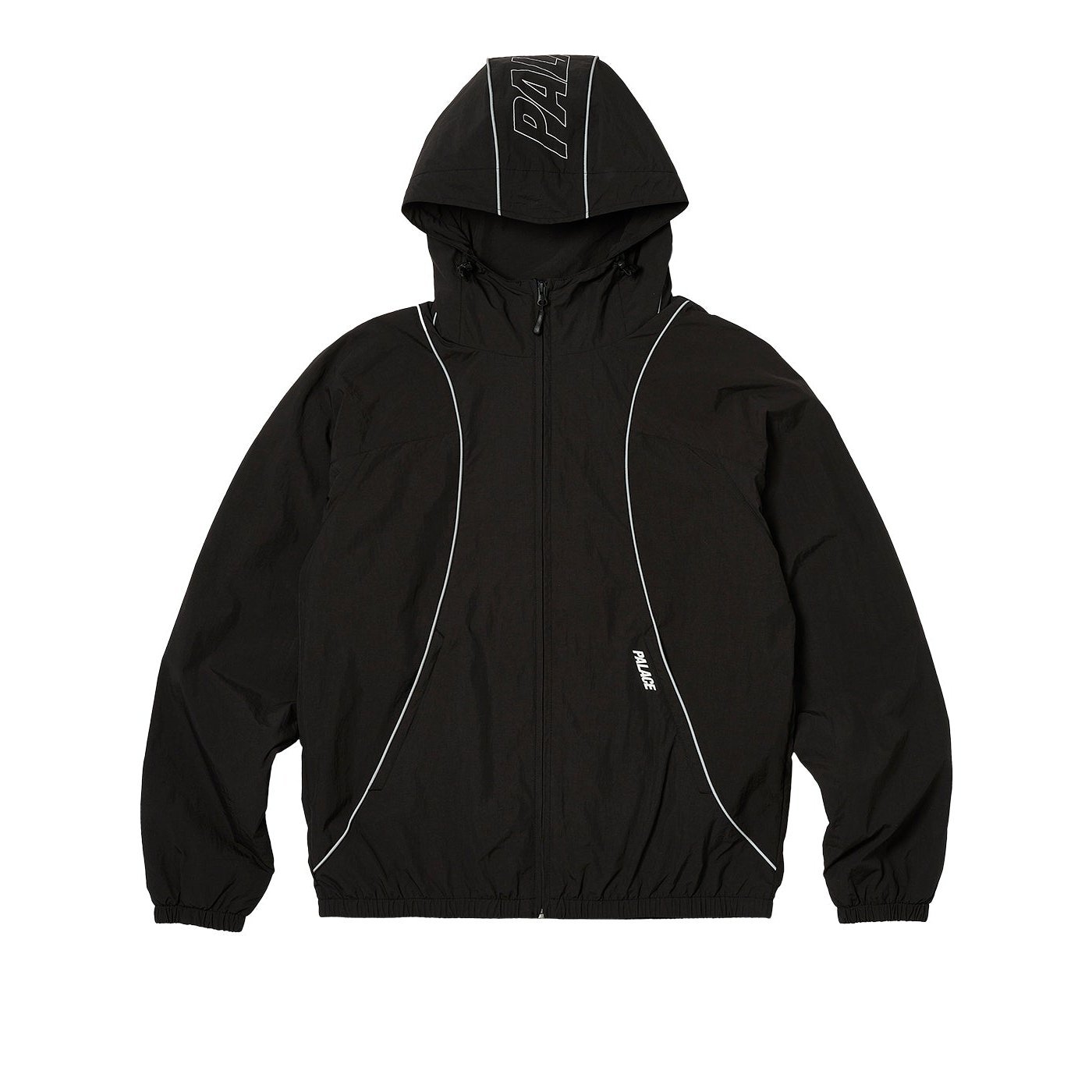 FONT ZIP SHELL JACKET BLACK / BLACK