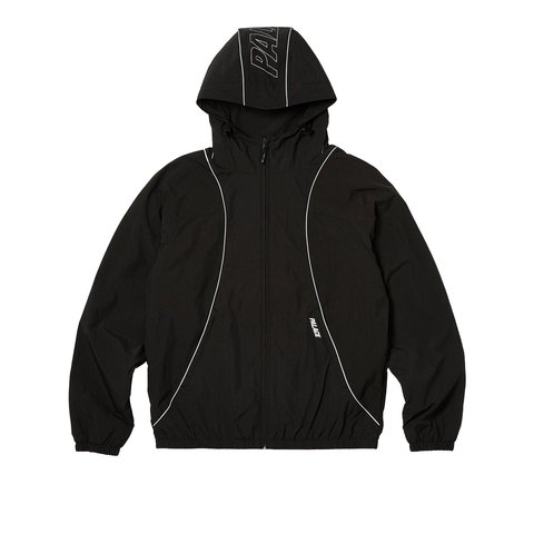 Palace FONT ZIP SHELL JACKET BLACK / BLACK - $208.00