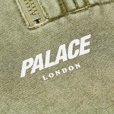 Palace WASHED TERRY 1/2 ZIP FUNNEL THE DEEP GREEN - Colorway
