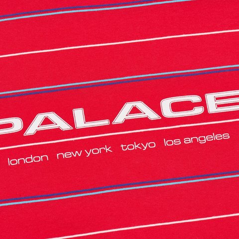 Palace CITY STRIPER T-SHIRT TRUEST RED - Colorway