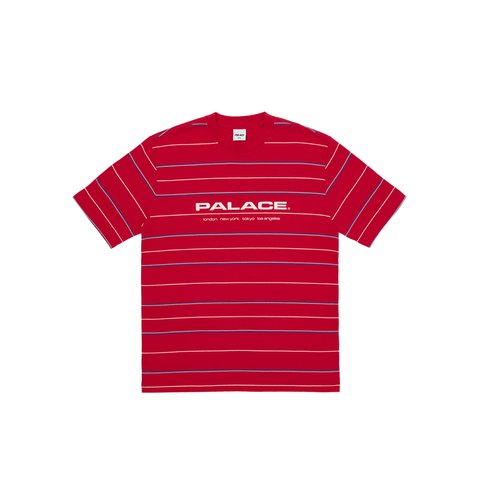 Palace CITY STRIPER T-SHIRT TRUEST RED - Colorway