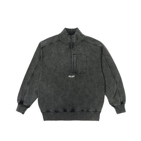 Palace WASHED TERRY 1/2 ZIP FUNNEL BLACK - Colorway