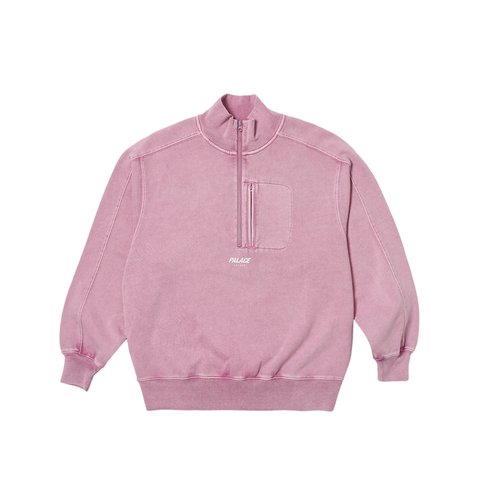 Palace WASHED TERRY 1/2 ZIP FUNNEL ULTRA MAUVE - Colorway