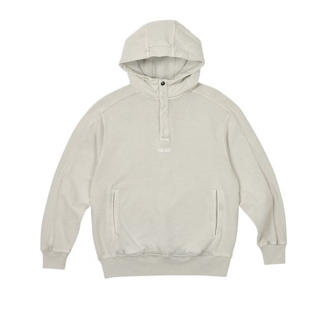Palace WASHED TERRY 1/4 PLACKET HOOD SMOKE GREY - Colorway