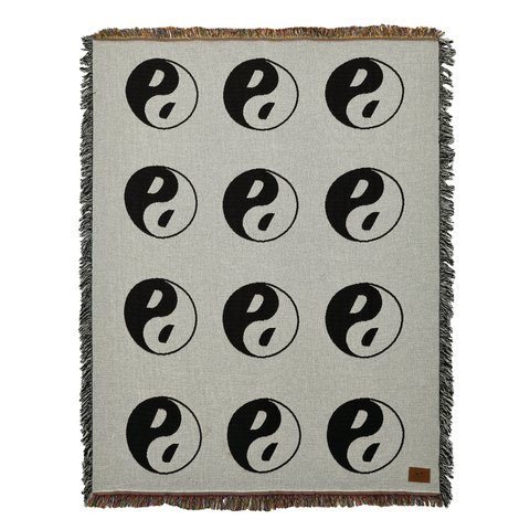 YIN YANG TAPESTRY BLANKET WHITE / BLACK