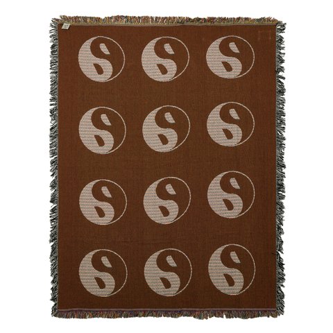 YIN YANG TAPESTRY BLANKET WHITE / BLACK