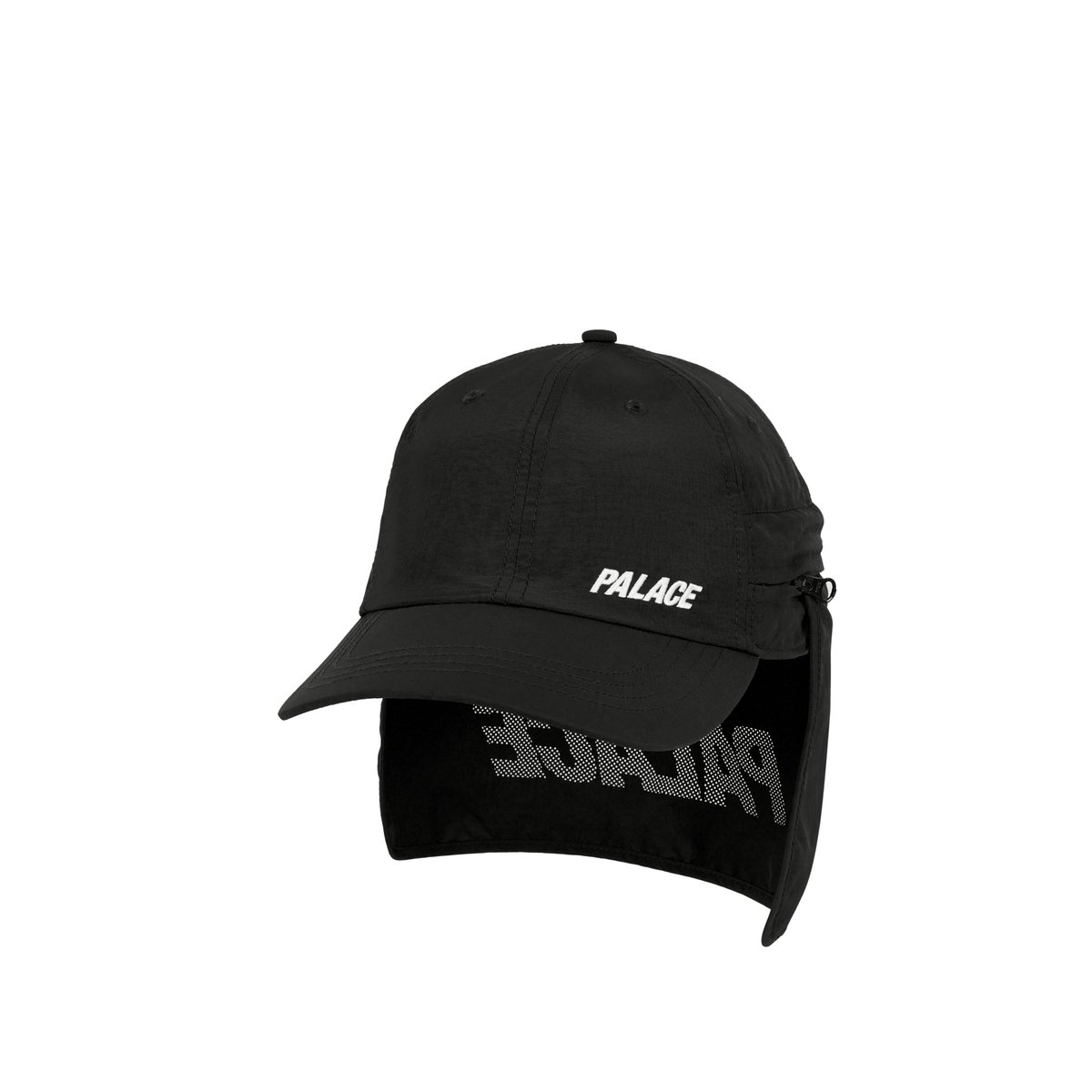 Palace FONT SHELL NECK SAVER 6-PANEL BLACK (Summer 2024) - $52.00