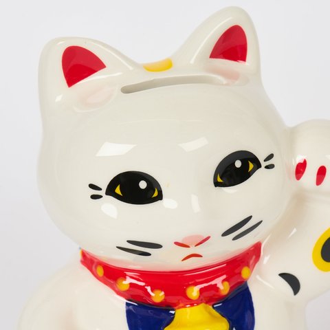 LUCKY CAT MONEY BANK WHITE