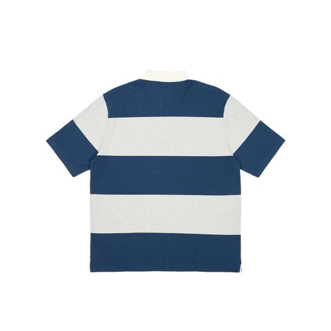 Palace WIDE RUGBY POLO GREY MARL / NAVY - Colorway