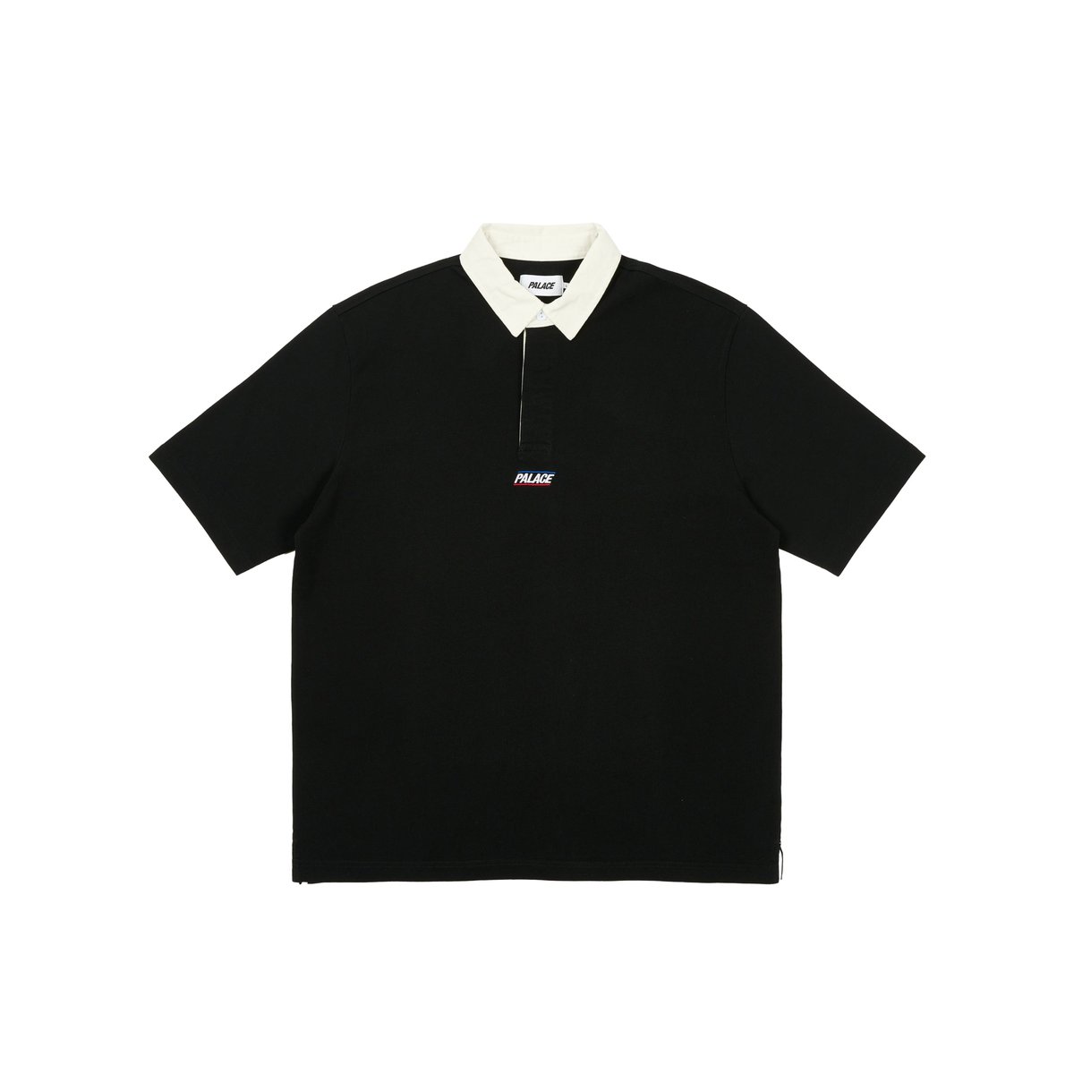 Palace WIDE RUGBY POLO BLACK (Summer 2024) - $128.00