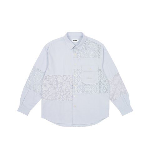 CROCHET PATCHWORK SHIRT BLUE