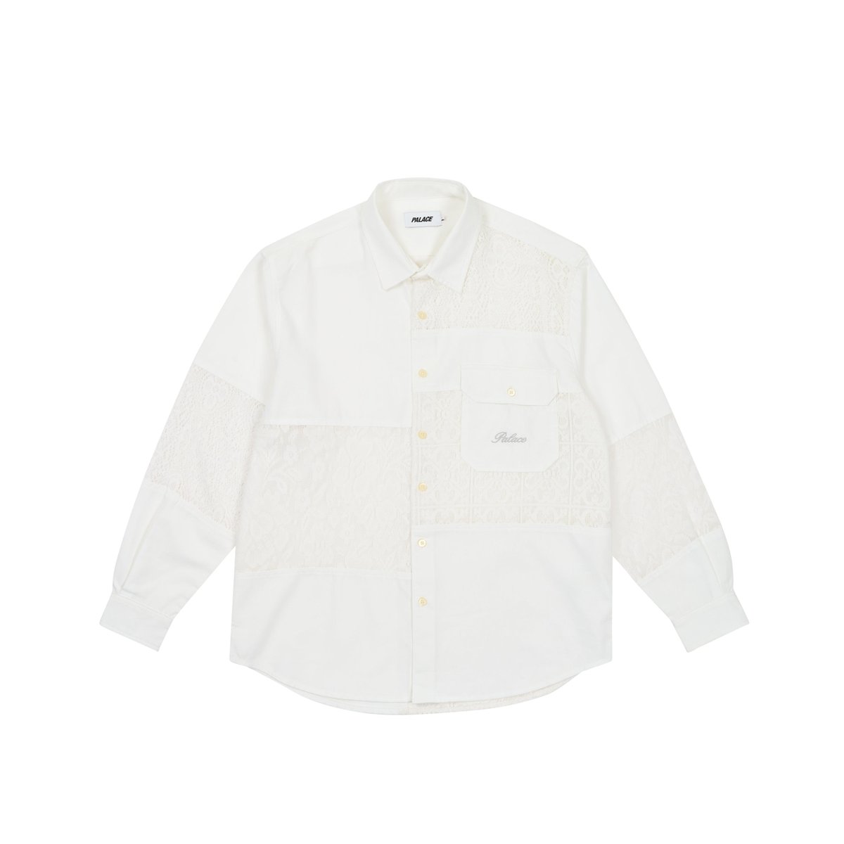 CROCHET PATCHWORK SHIRT WHITE